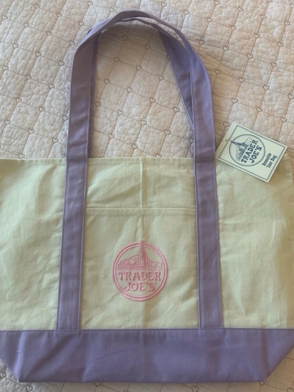 Large Lavender Tote Bag Trader Joes